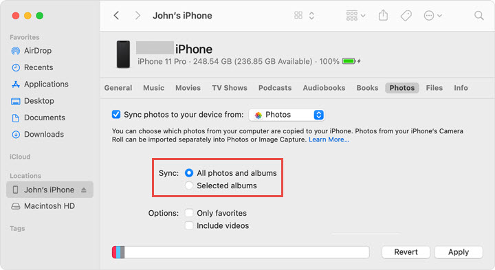 Sync transfer between iPhone and Mac - Step