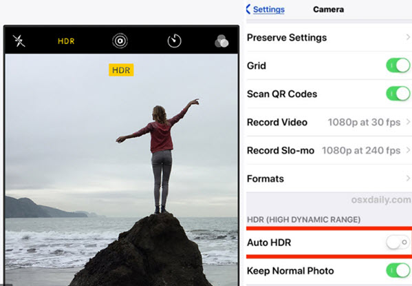 Turn of HDR photos to free up space