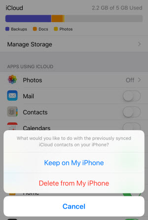 Turn Off iCloud Contacts Backup