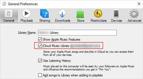 Turn on iCloud Music Library