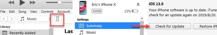 Update to iOS 13 via iTunes