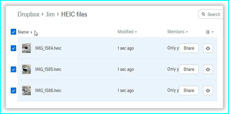 Use Dropbox as an HEIC Converter