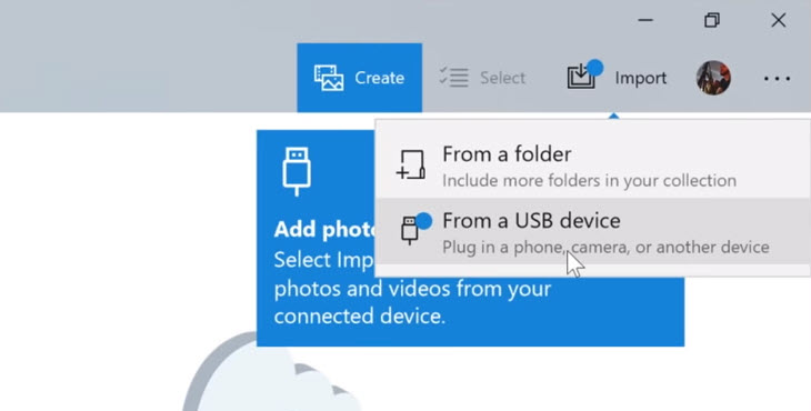 Import videos using the default Photos app