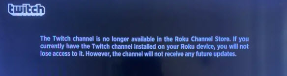 Twitch not Available on Roku