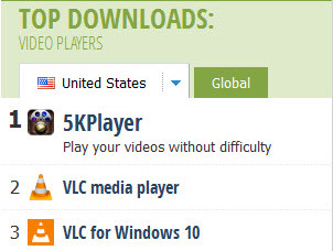 NO.1 video player Softonic download count