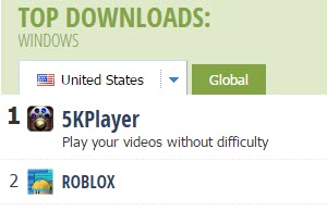 NO.1 video player Softonic download count