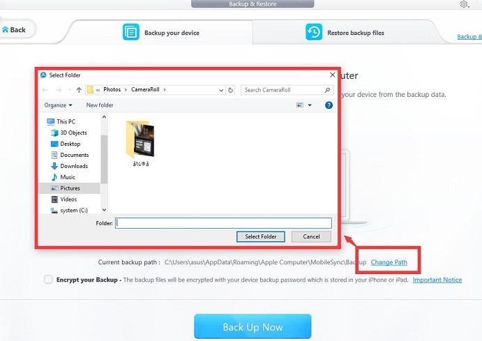 how to change itunes backup location on mac