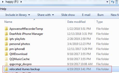 how to change itunes backup location on windows