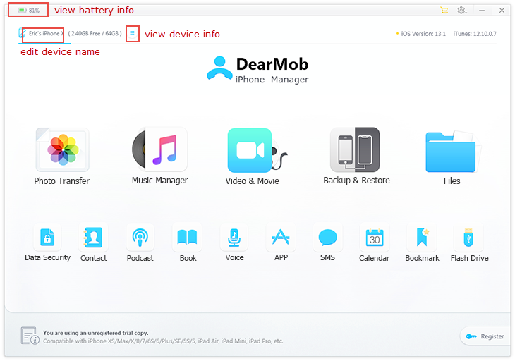 connect iDevice with DearMob