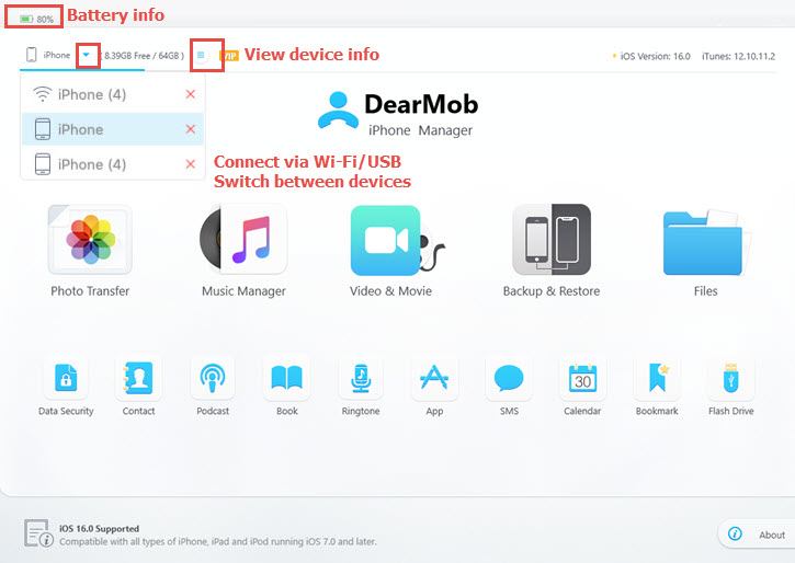connect iDevice with DearMob