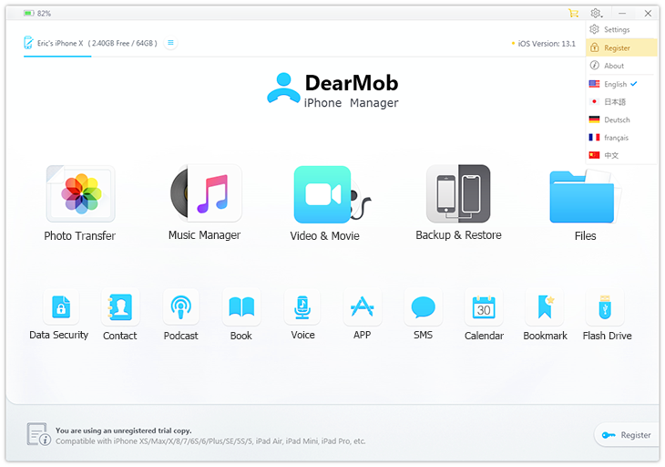 https://www.5kplayer.com/user-guide/images/userguide-how/dearmob-interface.png