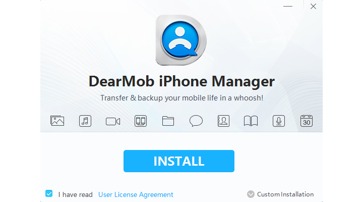 DearMob user license agreement on PC