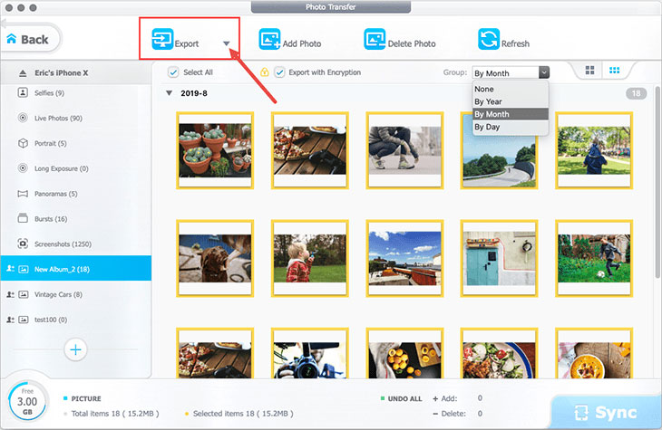 export photos to mac