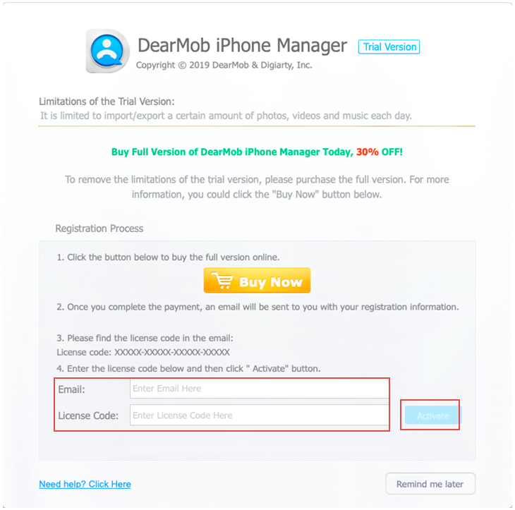 Register DearMob