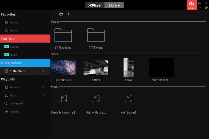 5KPlayer DLNA Server