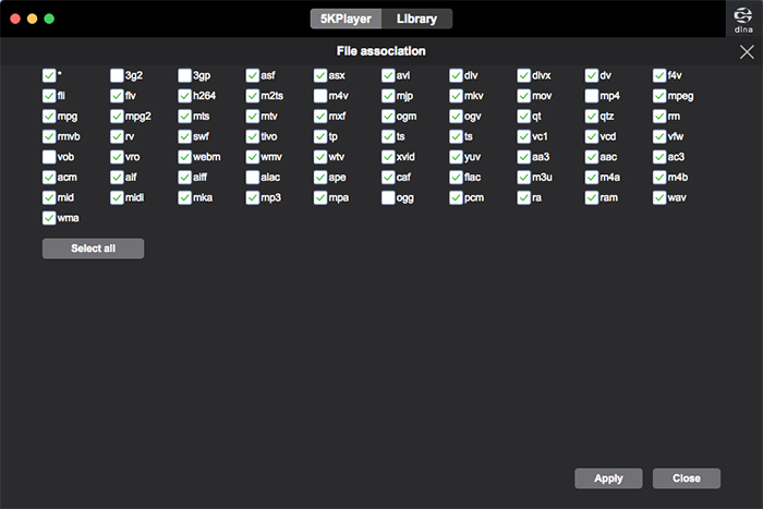 5KPlayer File Association