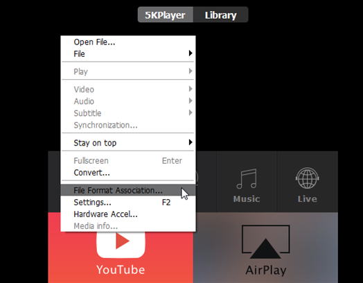 5KPlayer File Format Association