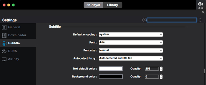 5KPlayer Subtitle Settings