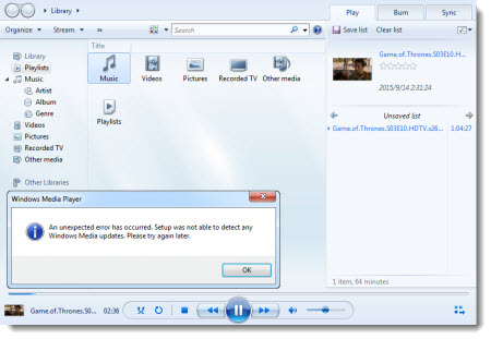 enable automatic windows media player update