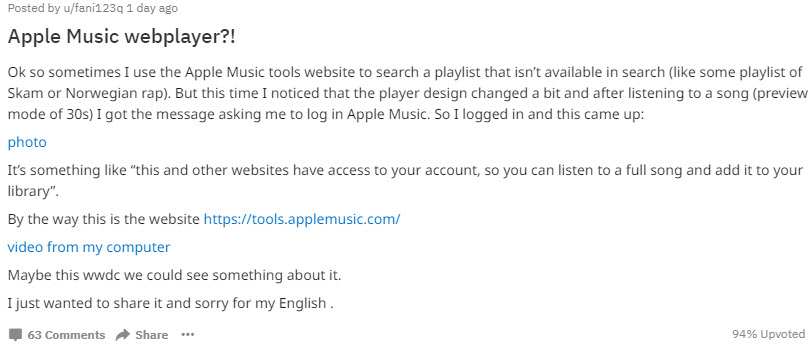 Apple Music Web Player