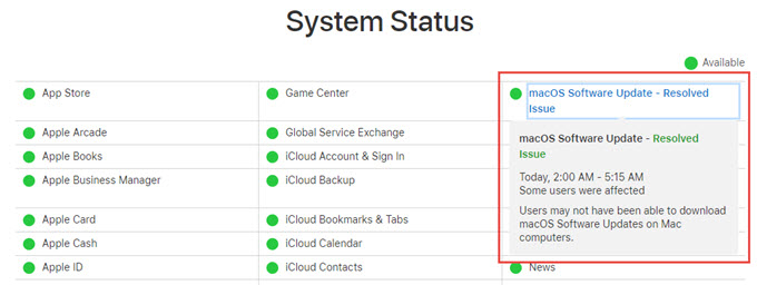 Apple System Status