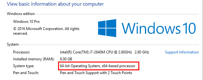 Check windows 10 info