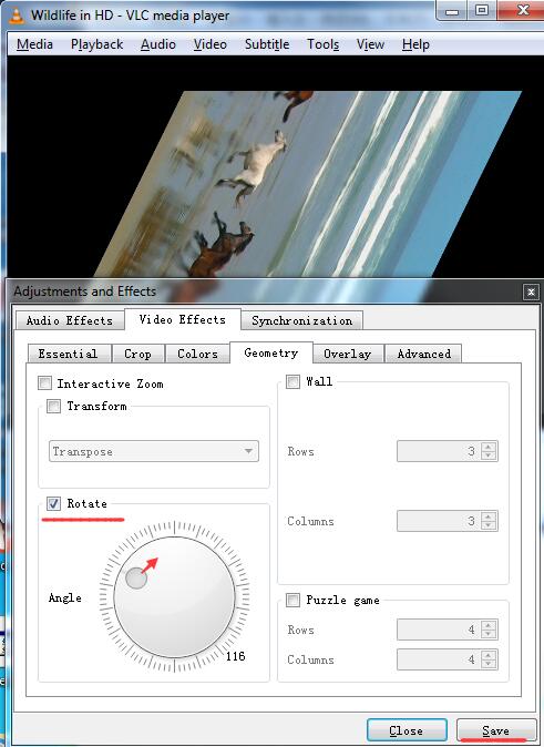 Rotate A Video with VLC