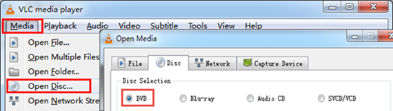 Initiate DVD Playback Function of VLC