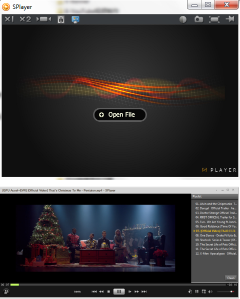 SPlayer Windows 10 interface