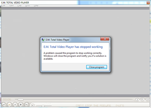 Total Video Player Stops Working