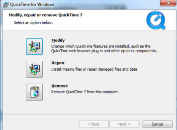Uninstall Quicktime 7 for Windows