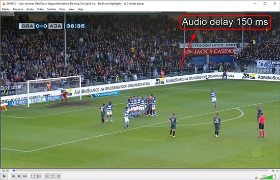 adjust VLC audio delay