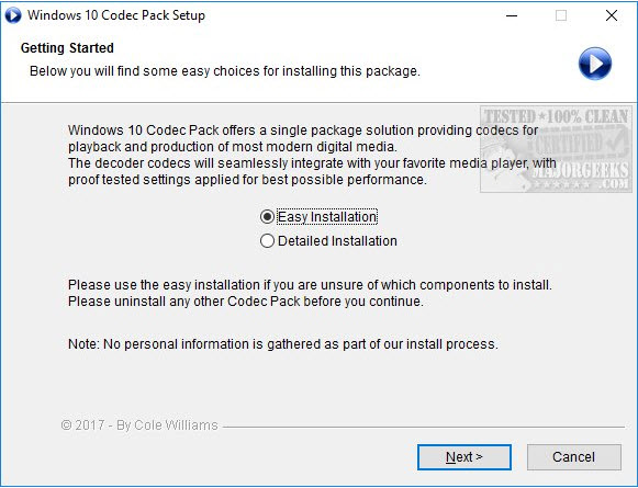 Windows 10 Codec Pack