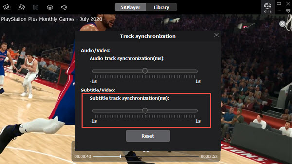 5KPlayer Subtitle Synchronization