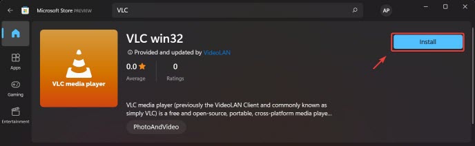 Install VLC on Windows 11