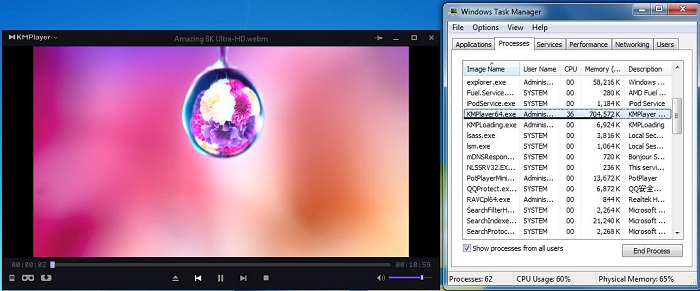 VLC 8K Video Playback Test