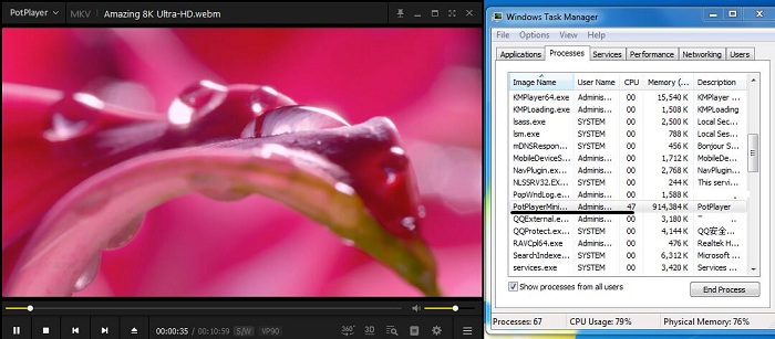 VLC 8K Video Playback Test