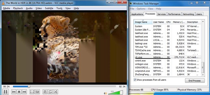 VLC 4K Video Playback Test