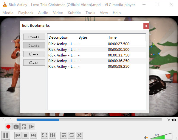 VLC Create Bookmarks