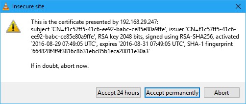 VLC Insecure Site