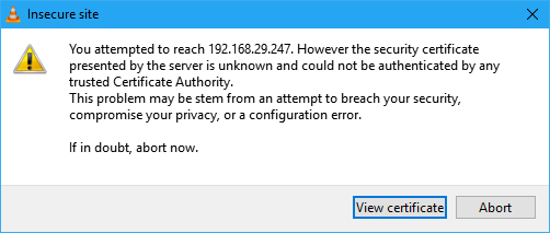 VLC Insecure Site