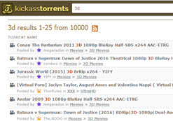 Best 3D Movie Site - kickass.com