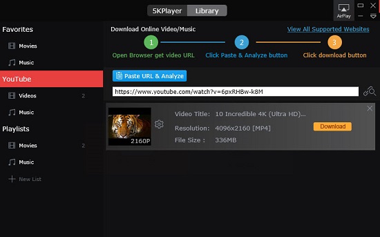 Solve YouTube 4K Video Problems with 5KPlayer
