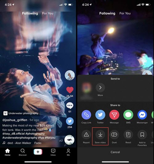 Save TikTok Videos on iPhone Android