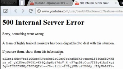 YouTube error 500 solved