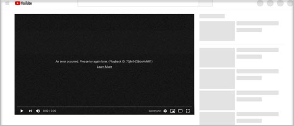 YouTube Blank Screen