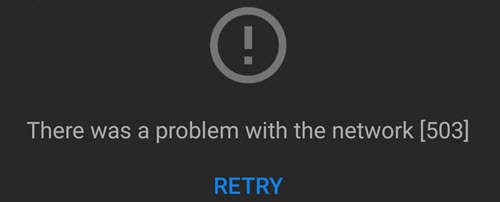 YouTube Error 503